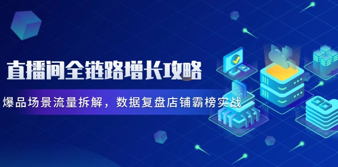 直播间全链路增长攻略，爆品场景流量拆解，数据复盘店铺霸榜实战-网创猫