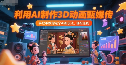 利用AI制作3D动画甄嬛传，流量爆了，手把手教你这个AI新玩法，轻松涨粉-网创猫