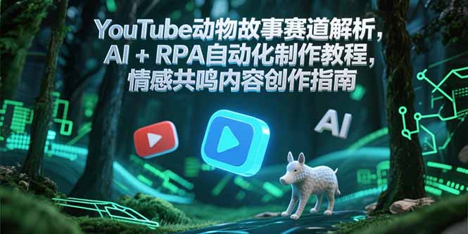 YouTube动物故事赛道解析，AI+RPA自动化制作教程，情感共鸣内容创作指南-网创猫