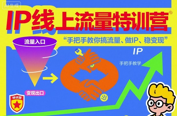 IP线上流量特训营，手把手教你搞流量、做IP、稳变现-网创猫
