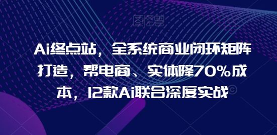 Ai终点站，全系统商业闭环矩阵打造，帮电商、实体降70%成本，12款Ai联合深度实战【0906更新】-网创猫