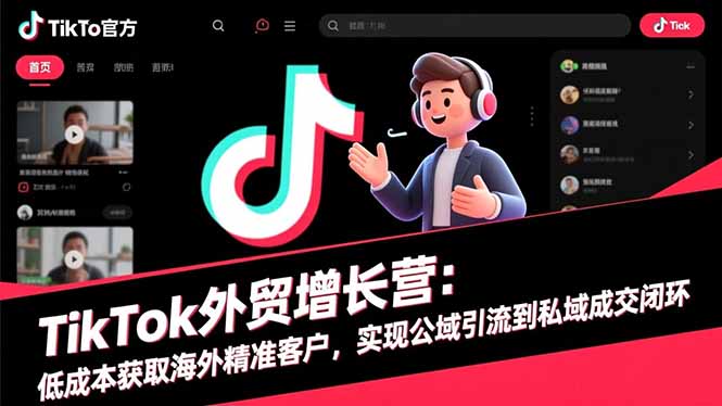 TikTok外贸增长营：低成本获取海外精准客户，实现公域引流到私域成交闭环-网创猫