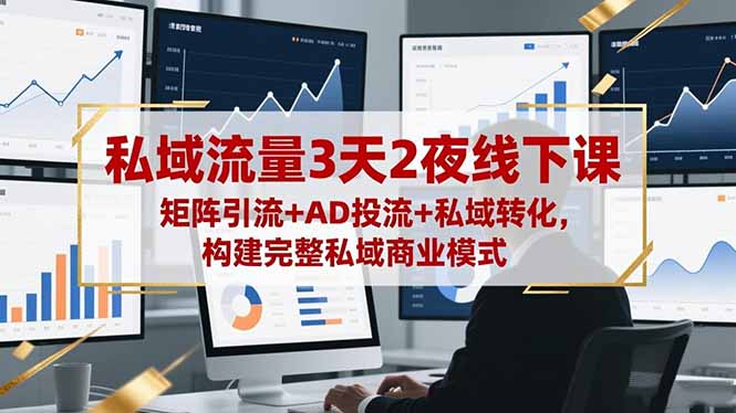 私域流量3天2夜线下课，矩阵引流+AD投流+私域转化，构建完整私域商业模式-网创猫