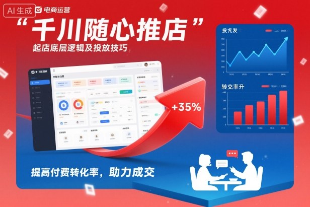 千川随心推起店底层逻辑及投放技巧，提高付费转化率，助力成交-网创猫