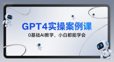 GPT4实操案例课，0基础AI教学，小白都能学会-网创猫