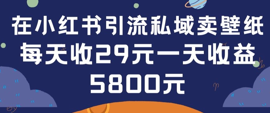 在小红书引流私域卖壁纸每张29元单日最高卖出200张(0-1搭建教程)-网创猫