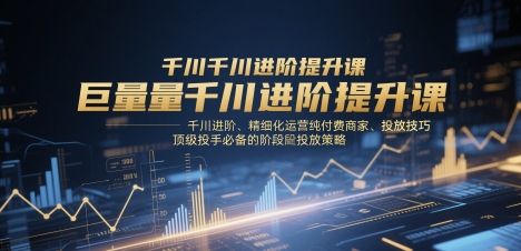 巨量千川进阶提升课，千川进阶、精细化运营纯付费商家、投放技巧、顶级投手必备的阶段性投放策略-网创猫
