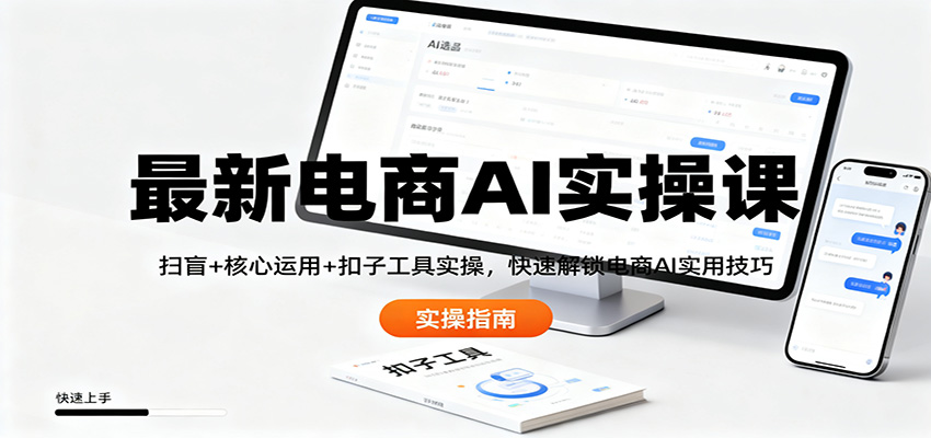 最新电商AI实操课：扫盲+核心运用+扣子工具实操，快速解锁电商AI实用技巧-网创猫