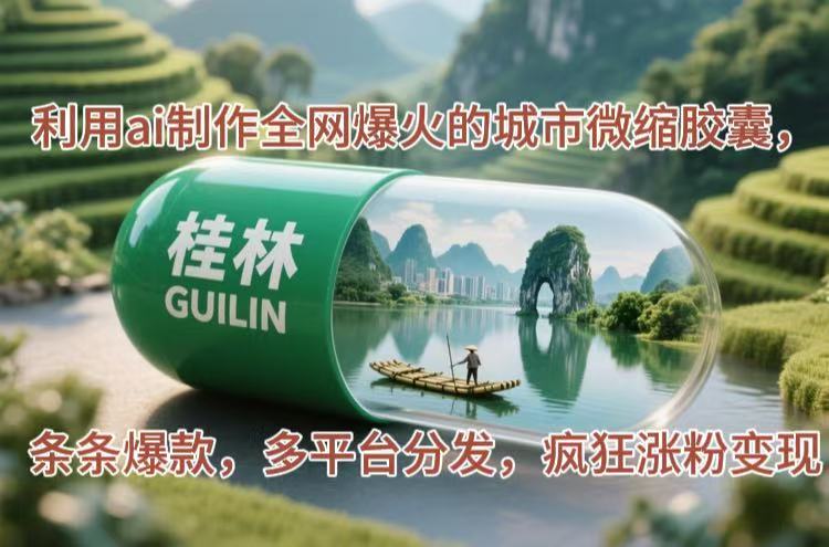 利用ai制作全网爆火的城市微缩胶囊，条条爆款，多平台分发，疯狂涨粉变现-网创猫