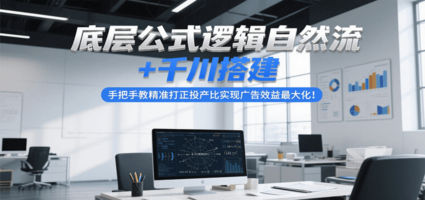 底层公式逻辑自然流+千川搭建，手把手教精准打正投产比实现广告效益最大化！-网创猫