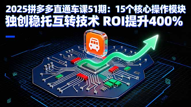 2025拼多多直通车课51期：15个核心操作模块 独创稳托互转技术 ROI提升400%-网创猫