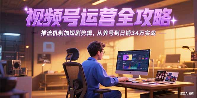2025视频号运营全攻略,推流机制加短剧剪辑,从养号到日销34万实战-网创猫