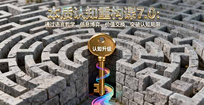 本质认知重构课7.0：通过语言哲学、信息博弈、价值交换，突破认知局限-网创猫