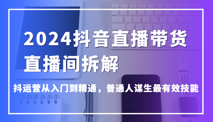 2024抖音直播带货直播间拆解，抖运营从入门到精通，普通人谋生最有效技能-网创猫