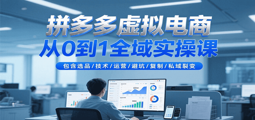 拼多多虚拟电商从0到1全域实操课，包含选品/技术/运营/避坑/复制/私域裂变-网创猫