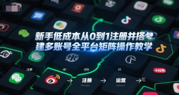 新手低成本从0到1注册并搭建多账号全平台矩阵操作教学，手机号-邮箱-IP-工具-网创猫