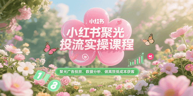 小红书聚光投流实操课程，聚光广告投放、数据分析、做高效低成本获客-网创猫