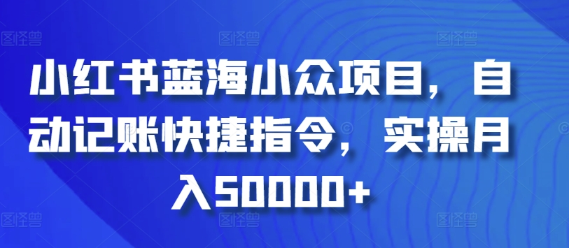 小红书蓝海小众项目，自动记账快捷指令，实操月入50000+-网创猫