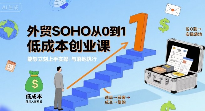 外贸SOHO从0到1低成本创业课，能够立刻上手实操与落地执行-网创猫