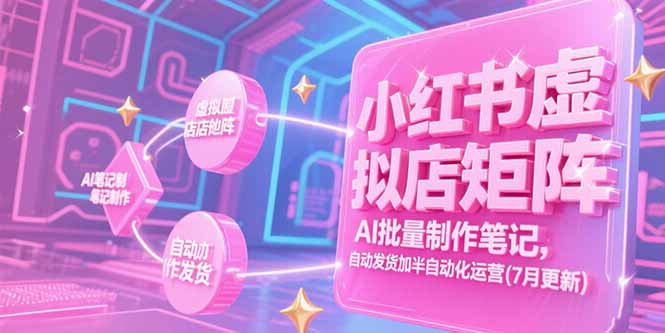 小红书虚拟店矩阵，AI批量制作笔记，自动发货加半自动化运营(7月更新)-网创猫