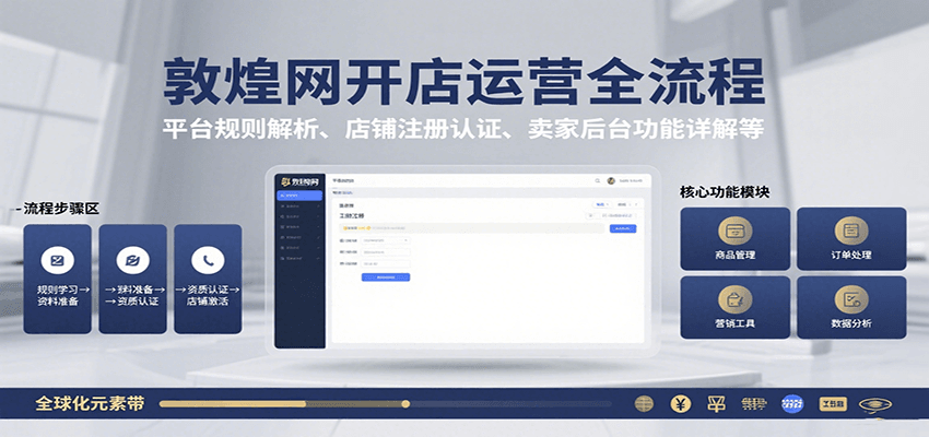 敦煌网开店运营全流程：平台规则解析、店铺注册认证、卖家后台功能详解等-网创猫