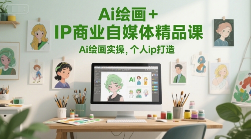 Ai绘画+IP商业自媒体精品课，Ai绘画实操，个人ip打造-网创猫