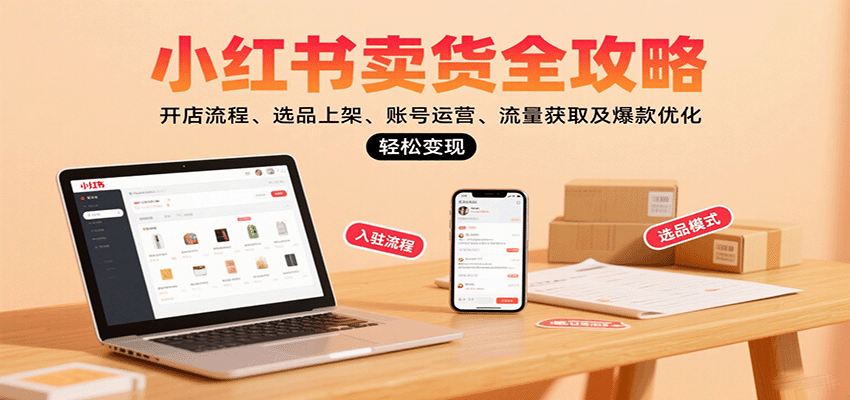 小红书卖货全攻略:开店流程、选品上架、账号运营、流量获取及爆款优化,轻松变现-网创猫