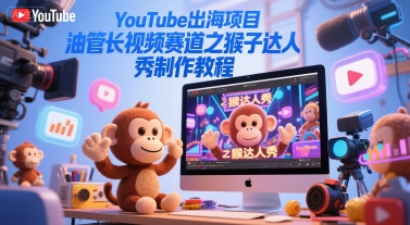 YouTube出海项目，油管长视频赛道之猴子达人秀制作教程-网创猫