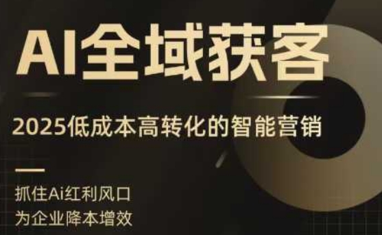 AI全域获客实训营，2025低成本高转化的智能营销，精准找客，高效营销-网创猫