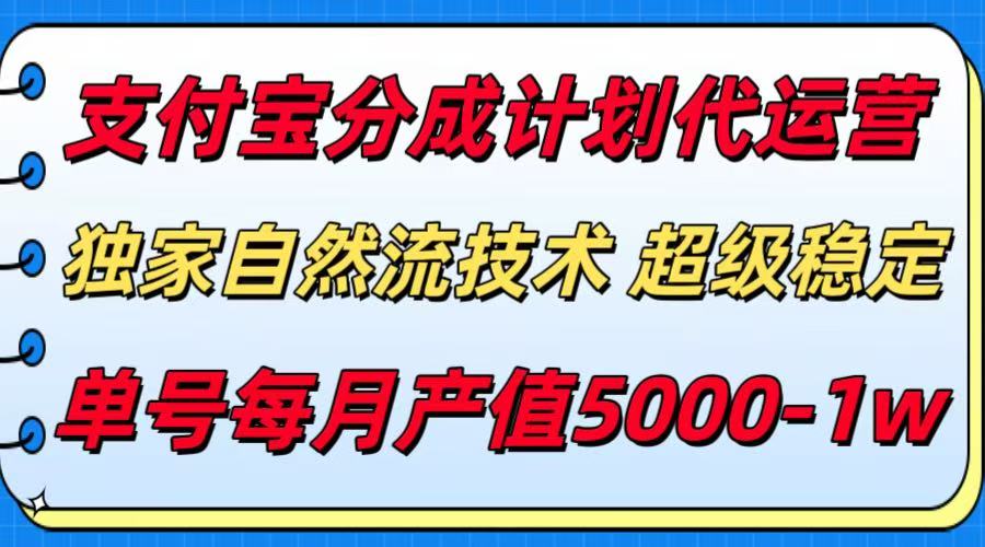 支付宝分成计划代运营，独家自然流技术，收益稳定，单号月产5000＋-网创猫