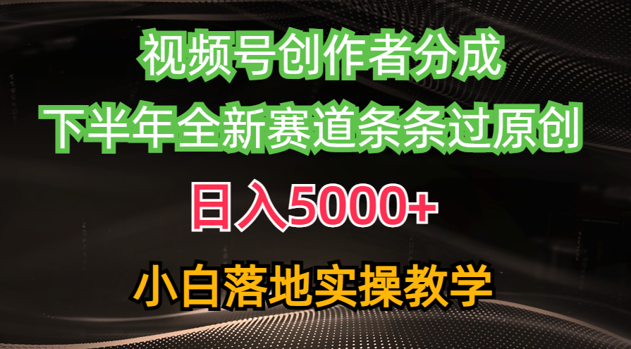 （10294期）视频号创作者分成最新玩法，日入5000+ 下半年全新赛道条条过原创，小…-网创猫