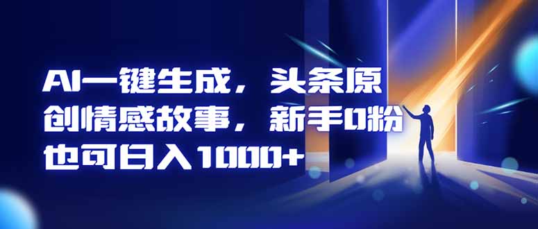 AI一键生成，头条原创情感故事，新手0粉也可日入1000+-网创猫