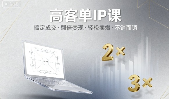 高客单IP课，搞定成交，搞定高客单IP，翻倍变现，轻松卖爆，不销而销-网创猫