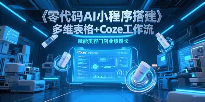零代码AI小程序搭建，多维表格+Coze工作流，赋能美容门店业绩增长-网创猫