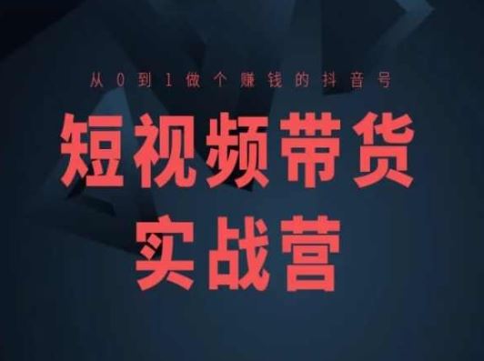 短视频带货实战营(高阶课)，从0到1做个赚钱的抖音号-网创猫