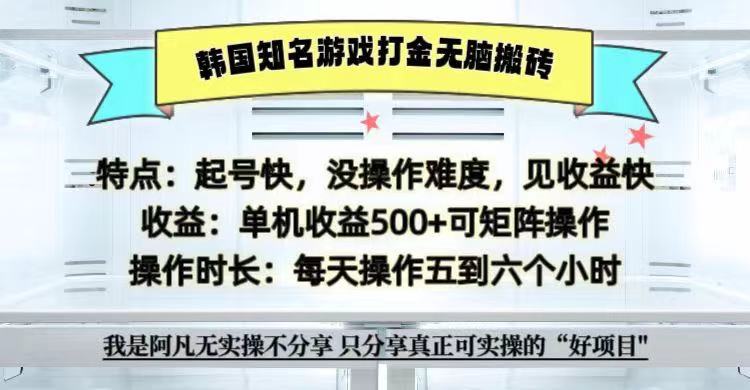 全网首发海外知名游戏打金无脑搬砖单机收益500+  即做！即赚！当天见收益！-网创猫