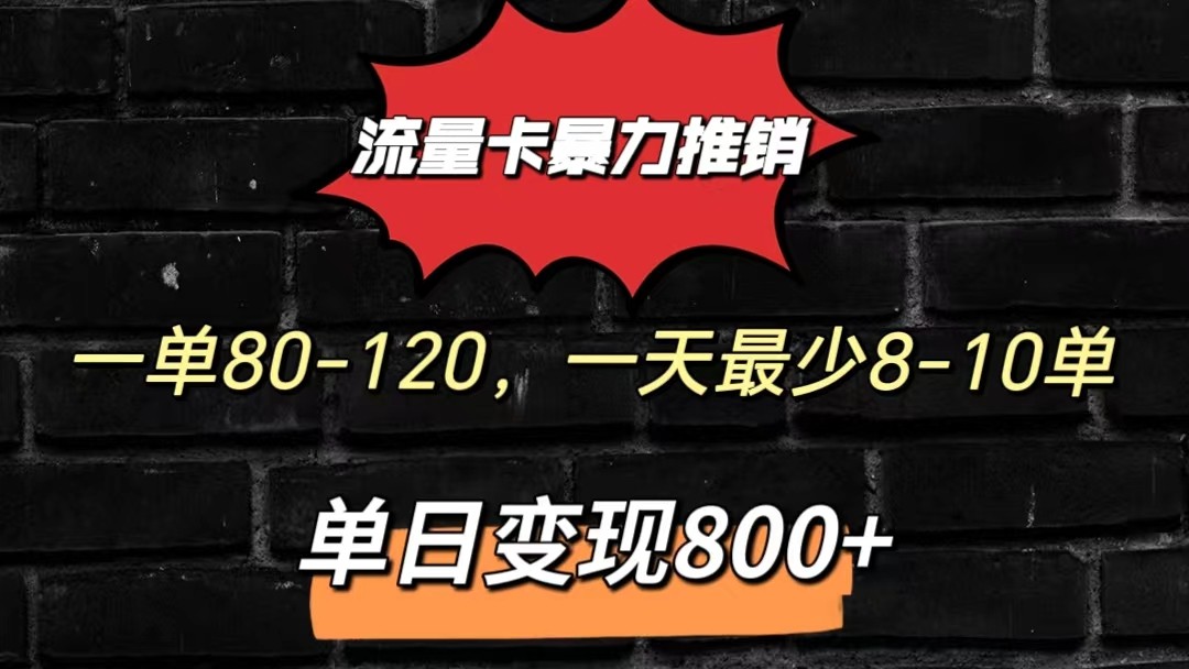 流量卡暴力推销模式一单80-170元一天至少10单,单日变现800元-网创猫