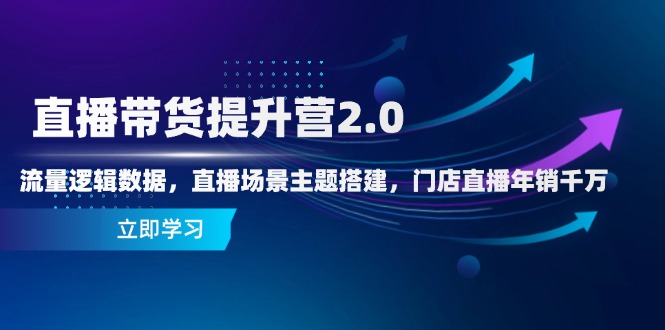 直播带货提升营2.0：流量逻辑数据，直播场景主题搭建，门店直播年销千万-网创猫