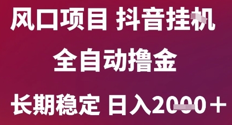 风口项目，六月最新玩法抖音无人挂G，全自动撸金，长期稳定 日入2k+-网创猫