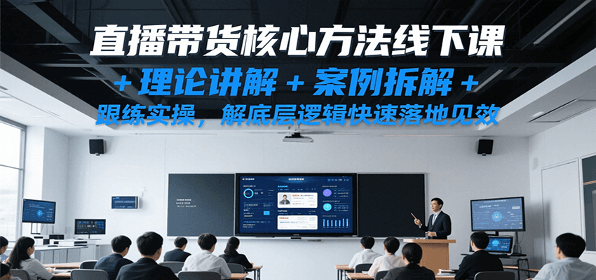 直播带货核心方法线下课，理论讲解+案例拆解+跟练实操，解底层逻辑快速落地见效-网创猫
