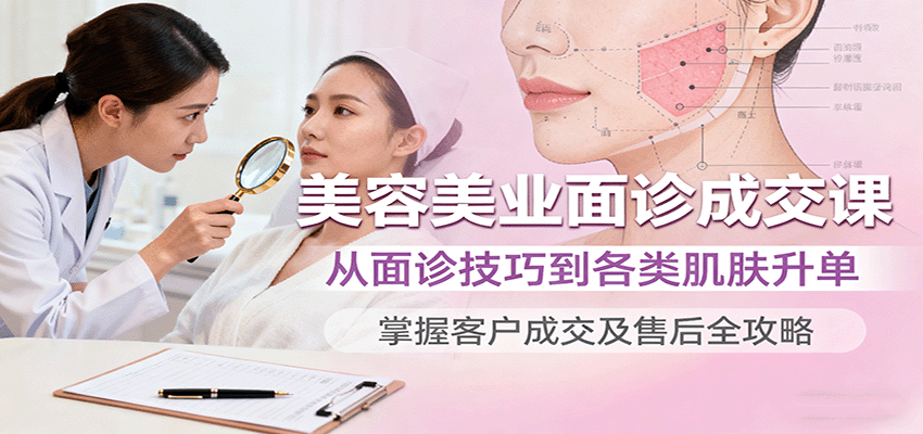 美容美业面诊成交课，从面诊技巧到各类肌肤升单，掌握客户成交及售后全攻略-网创猫