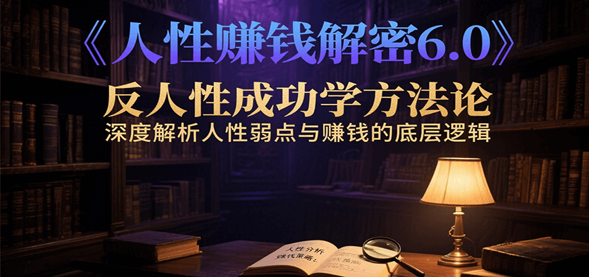 人性赚钱解密6.0，反人性成功学方法论，深度解析人性弱点与赚钱的底层逻辑-网创猫