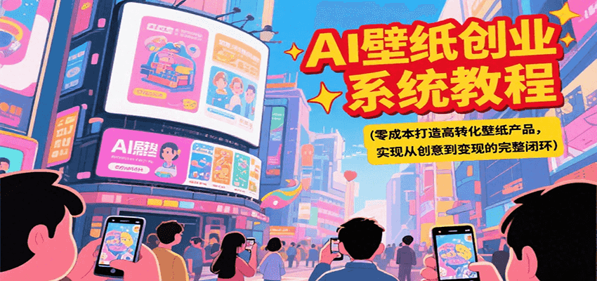 AI壁纸创业系统教程，零成本打造高转化壁纸产品，实现从创意到变现的完整闭环-网创猫