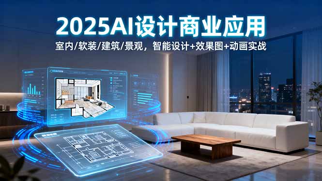2025AI设计商业应用：室内/软装/建筑/景观，智能设计+效果图+动画实战-网创猫