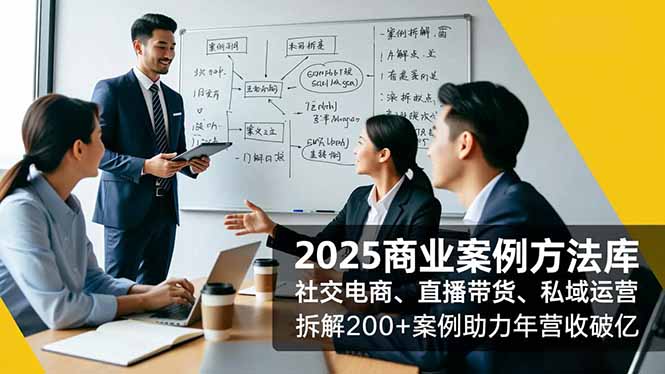 2025商业案例方法库，社交电商、直播带货、私域运营，拆解200+案例助力年营收破亿-网创猫
