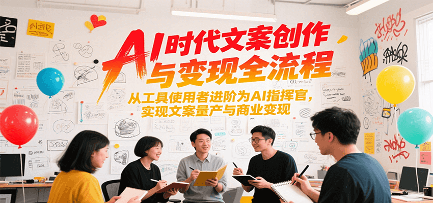 AI时代文案创作与变现全流程，从工具使用者进阶为AI指挥官，实现文案量产与商业变现-网创猫
