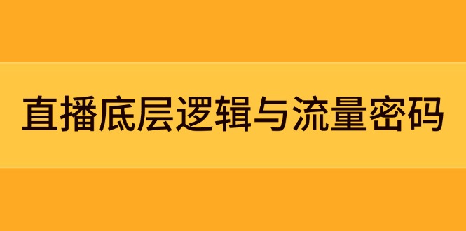 直播底层逻辑与流量密码：定位模型+案例拆解，急速流承接与数据优化全攻略-网创猫