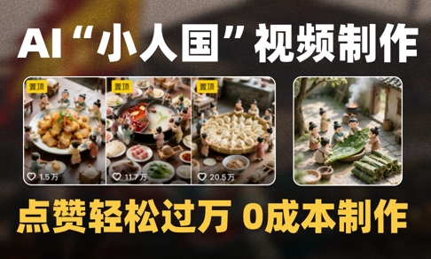 爆款1000W+播放微缩景观迷你小人国AI视频0成本制作全流程教学-网创猫