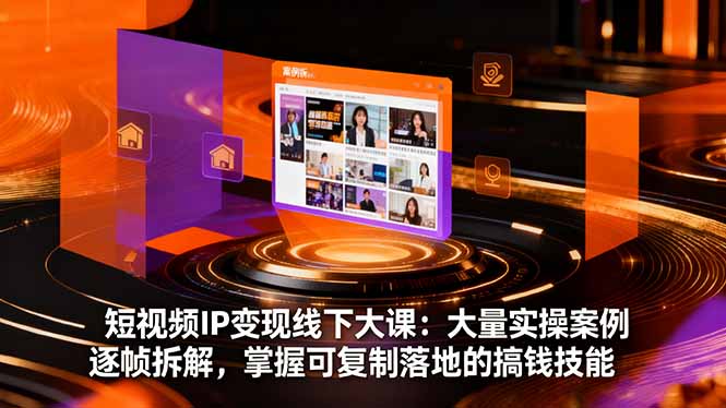短视频IP变现线下大课：大量实操案例逐帧拆解，掌握可复制落地的搞钱技能-网创猫