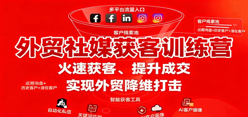 外贸社媒获客训练营，火速获客、提升成交，实现外贸降维打击-网创猫